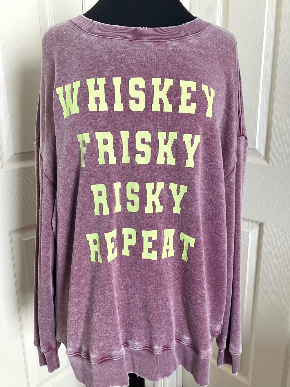 NWT Wildfox “Whiskey Frisky” Roadtrip Oversized Sweatshirt White Sz. S